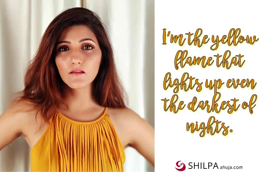 shilpa ahuja yellow-dress-positivity quotes instagram bios