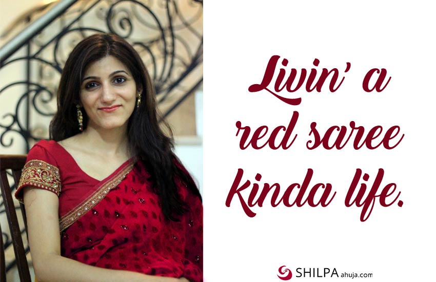 red-saree-quotes-for-instagram-beauty indian elegance captions