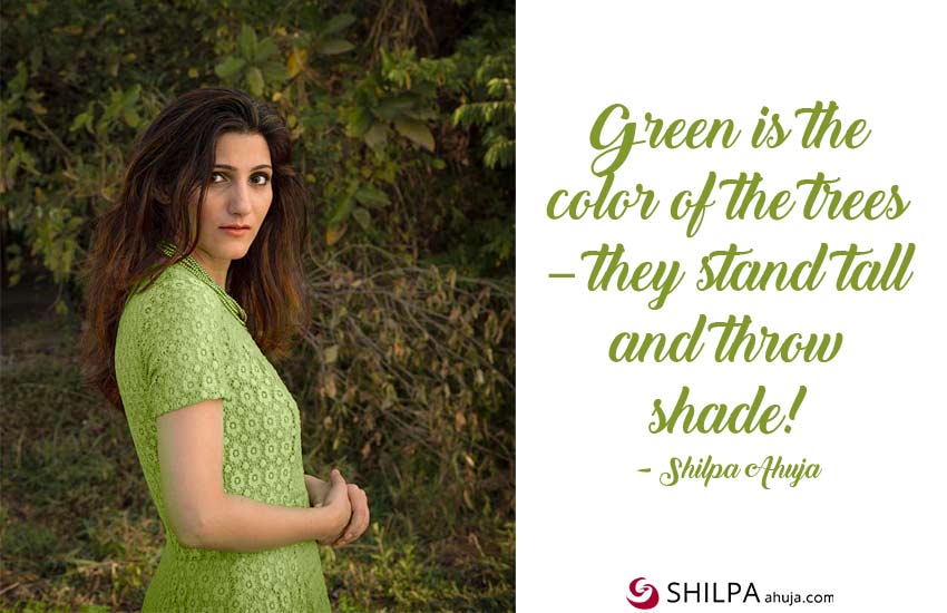 green dress quotes-shilpa ahuja fashion
