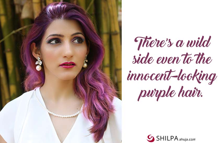 purple-dress-quotes-hair makeup shilpa ahuja