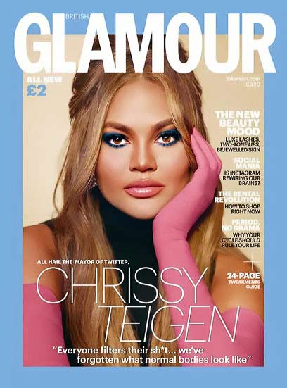 chrissy teigen magazine cover glamour ss20