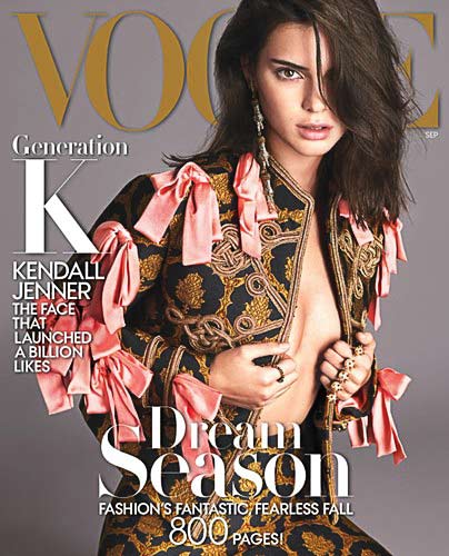 fashion industry top model kendall jenner vogue september 2016
