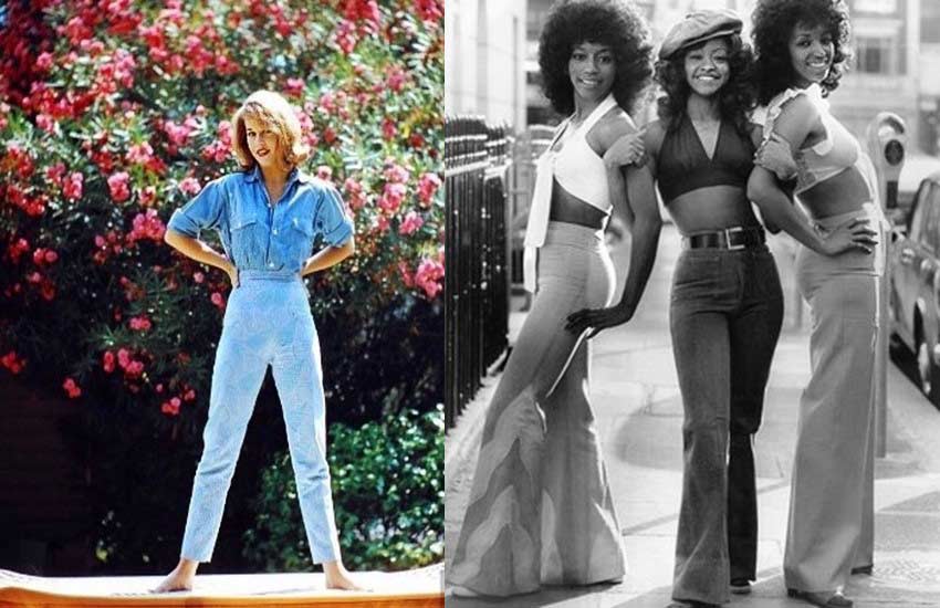 70s fashion trends clothing denim bell bottoms halter top