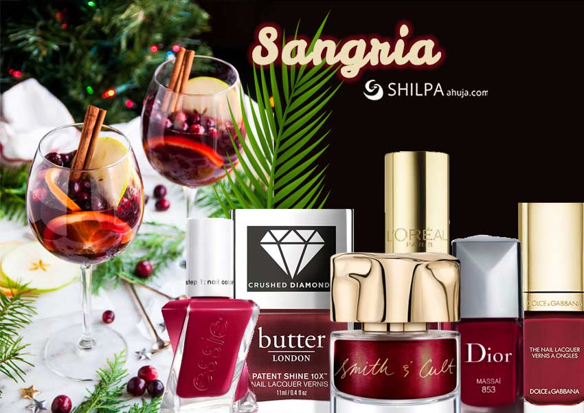 sangria-portuges-christmas-party-trending nail polish colors-wine