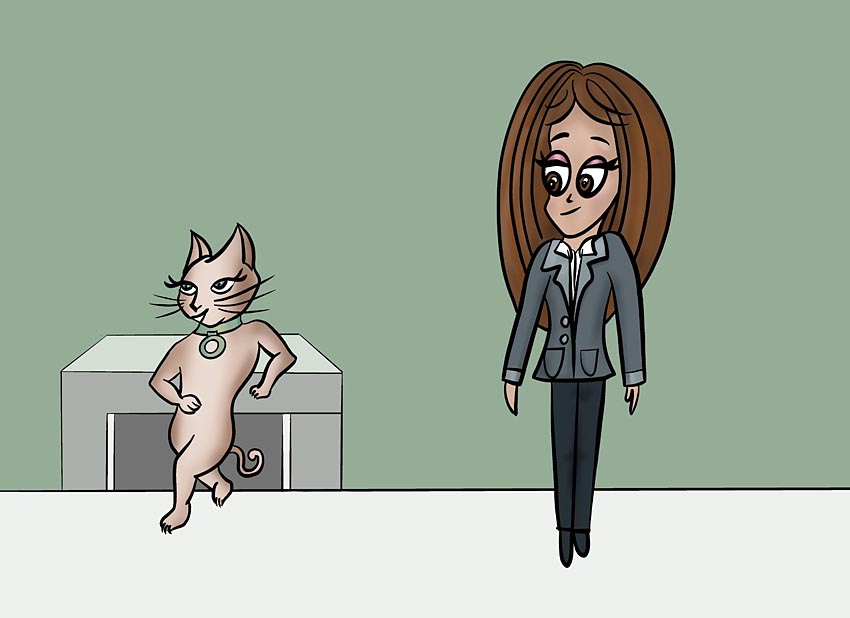 audrey o comics cartoon-illustration office coco cat