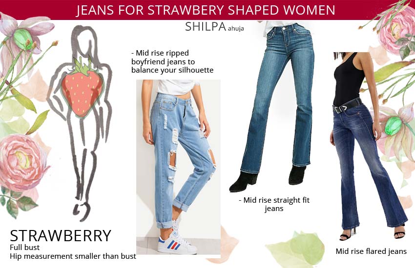 best jeans for strawberry shaped women. Best jeans for your body type.