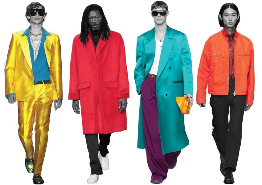 men's fashion trends Brights and color pops
