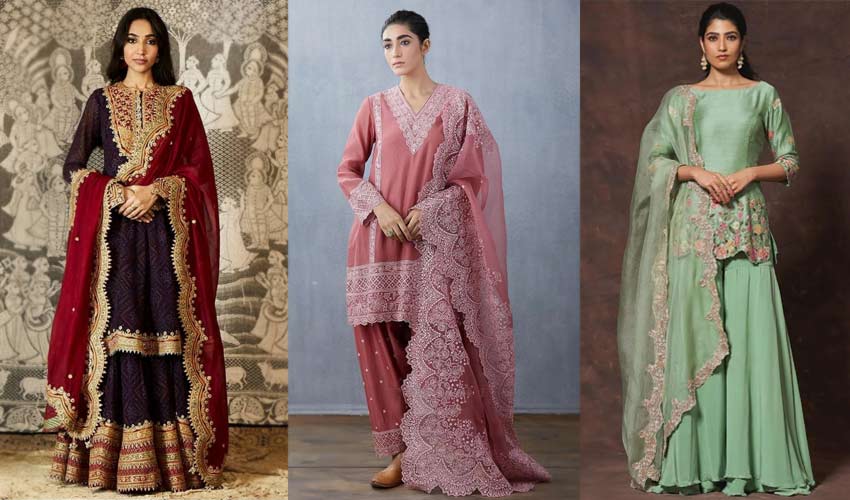 latest-indian-suit-trend-scalloped-dupatta-Rimple-and-Harpreet-Torani-Sh...