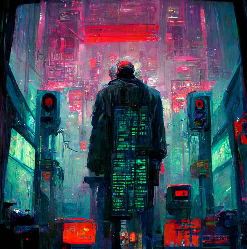 Cyberpunk Aesthetic Art Dystopian City