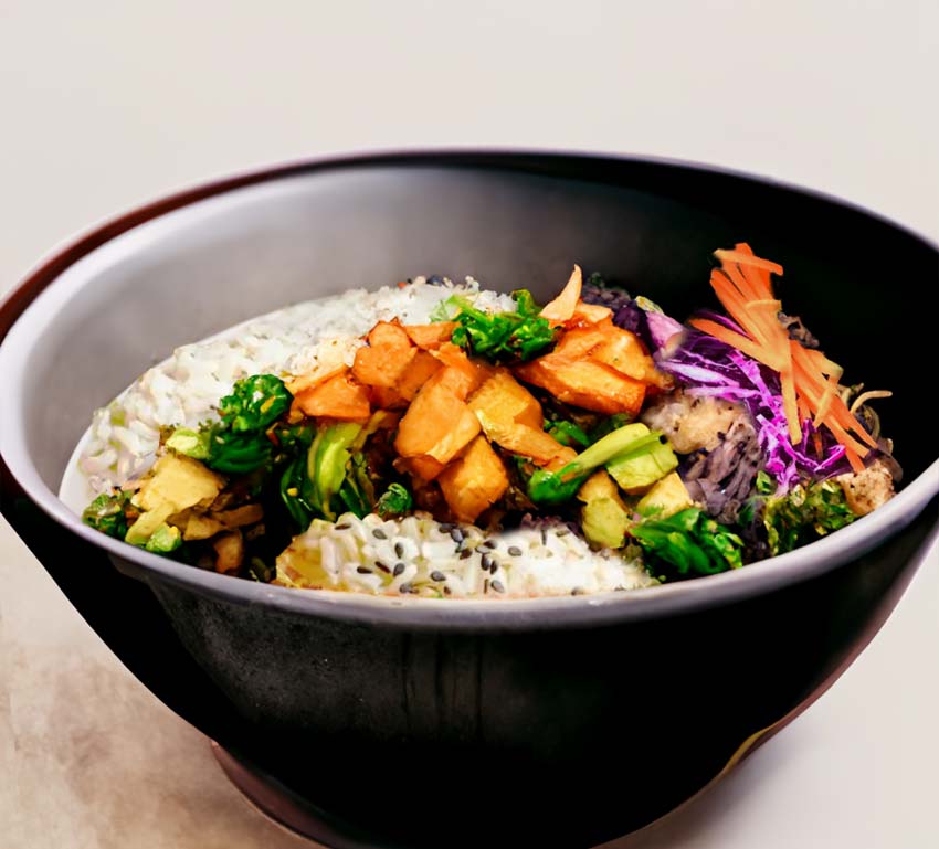 healthy veg rice bowl lunch ideas for glowing skin