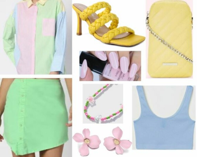 Pastel Shade Color Block Fashion Outfit