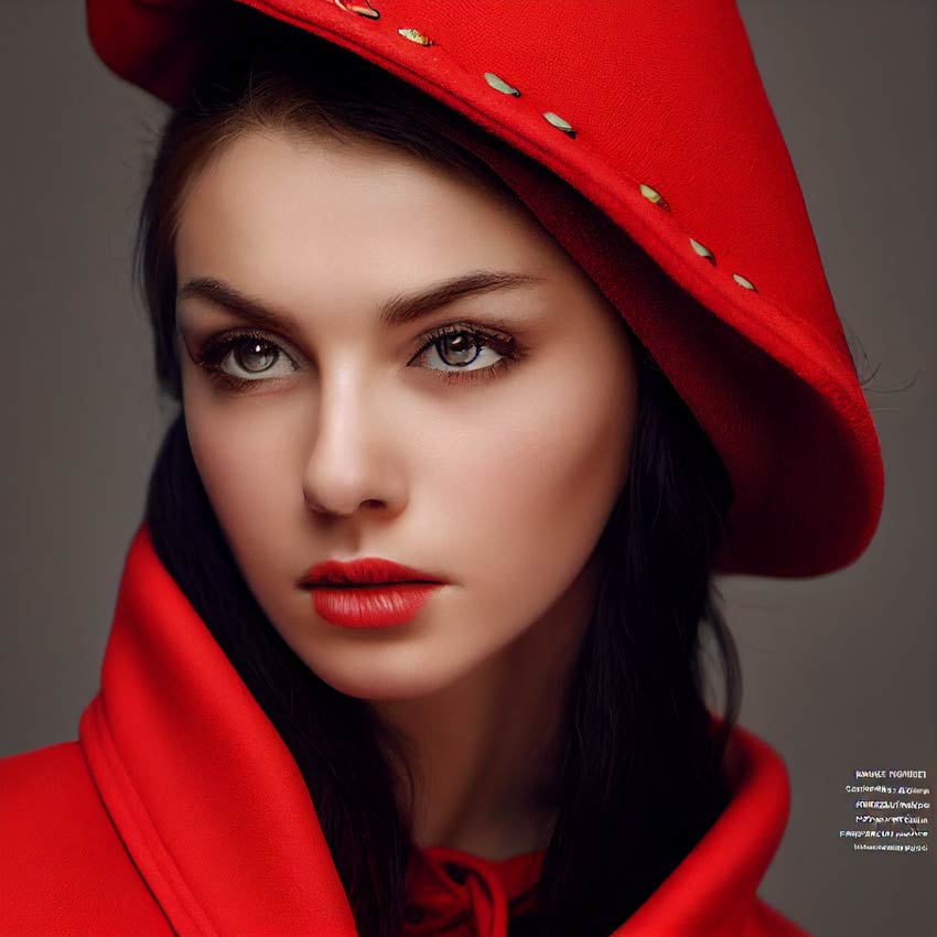 ai-models-fashion-editorial-red-hat-style
