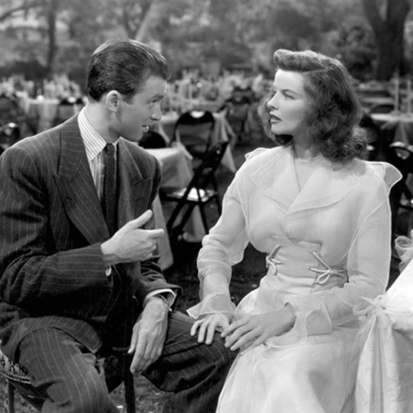 the philadelphia story fashion early 50s aesthetics classic bw James Stewart Katharine Hepburn romantic comedy