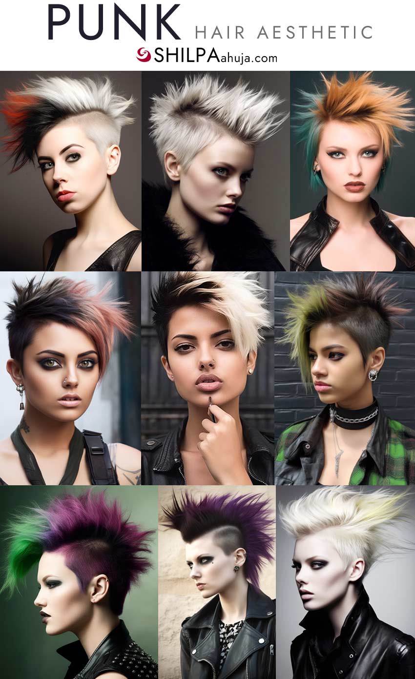 Punk rebel hair aesthetic hairstyle ideas